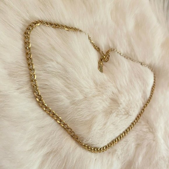 VINtage Emmons Chain Link Necklace Gold Tone Metal Signed Dainty 6079 - Picture 6 of 10